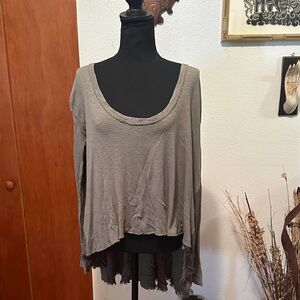 Free People Women's Olive Green Flowy Top